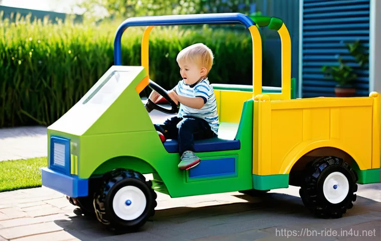 승용완구 스마트 디바이스 - **Prompt 1: Joyful Little Explorer on a Smart Ride-On Car**
    A bright, well-lit, and clean indoor...