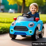 Home 22 승용완구 수입산 장단점 - A modern imported ride-on toy car for children, featuring bright LED lights, colorful sleek designs,...